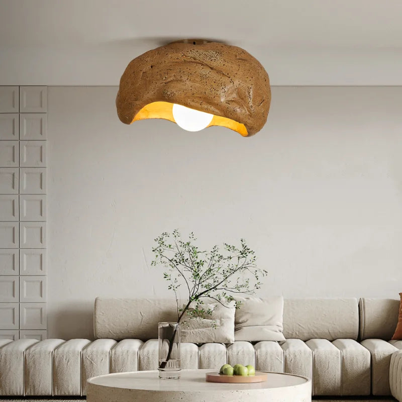 plafonnier led silencieux en résine style japonais wabi-sabi pour décoration