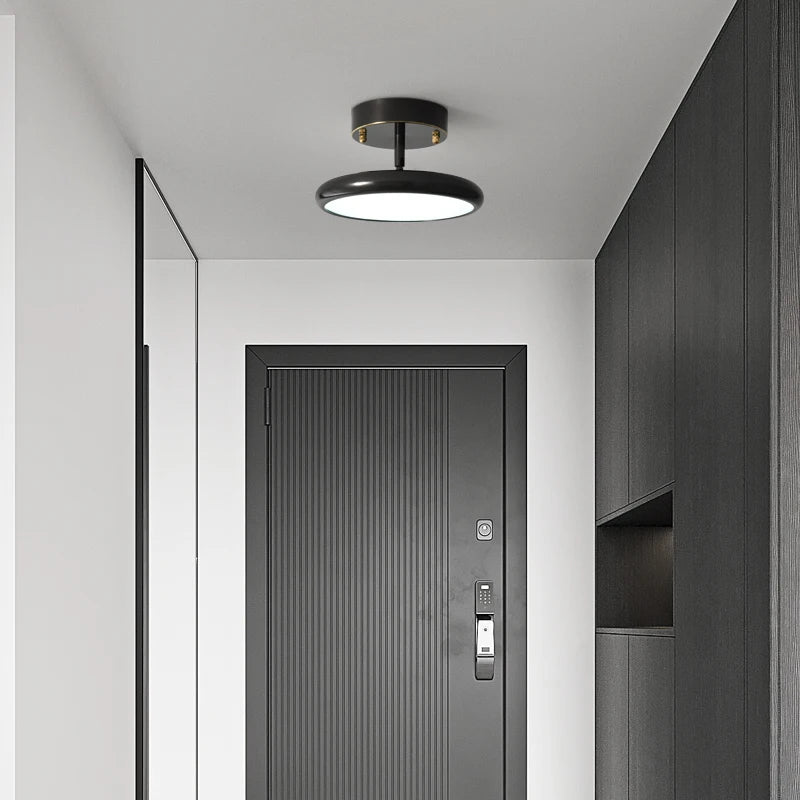 plafonnier moderne en cuivre noir design rond pour intérieur - vue 5 sur 8