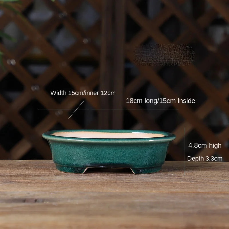 pot de fleurs rond en sable pour bonsaï rétro et succulentes - vue 10 sur 19