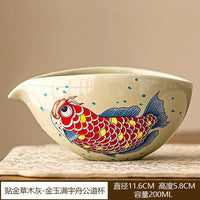 Theiere chinoise ceramique arowana style kung fu retro