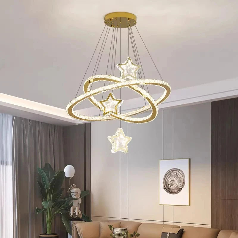 lampes suspendues intelligentes en cristal au design moderne