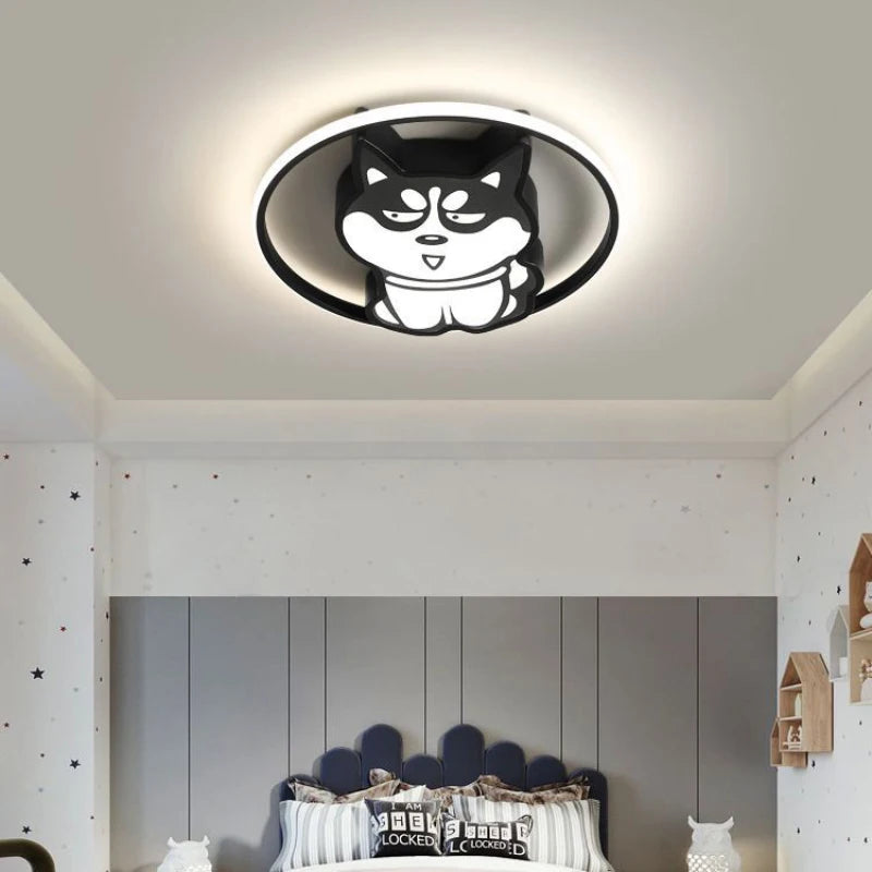 plafonnier mignon shiba inu husky et canard pour chambre enfant - vue 6 sur 7