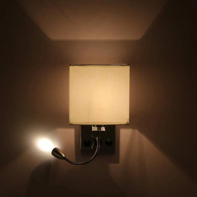 applique murale led moderne avec interrupteur usb - vue 3 sur 5