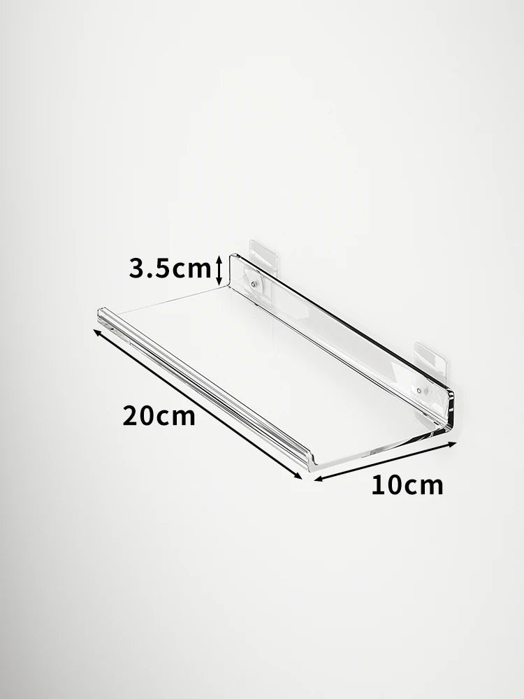 étagère murale flottante en acrylique transparent pour rangement organisé - vue 25 sur 57