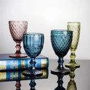 Verre vin relief style rétro verre épais