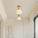 plafonnier nordique en bois et verre rayé design moderne luminaire décoratif