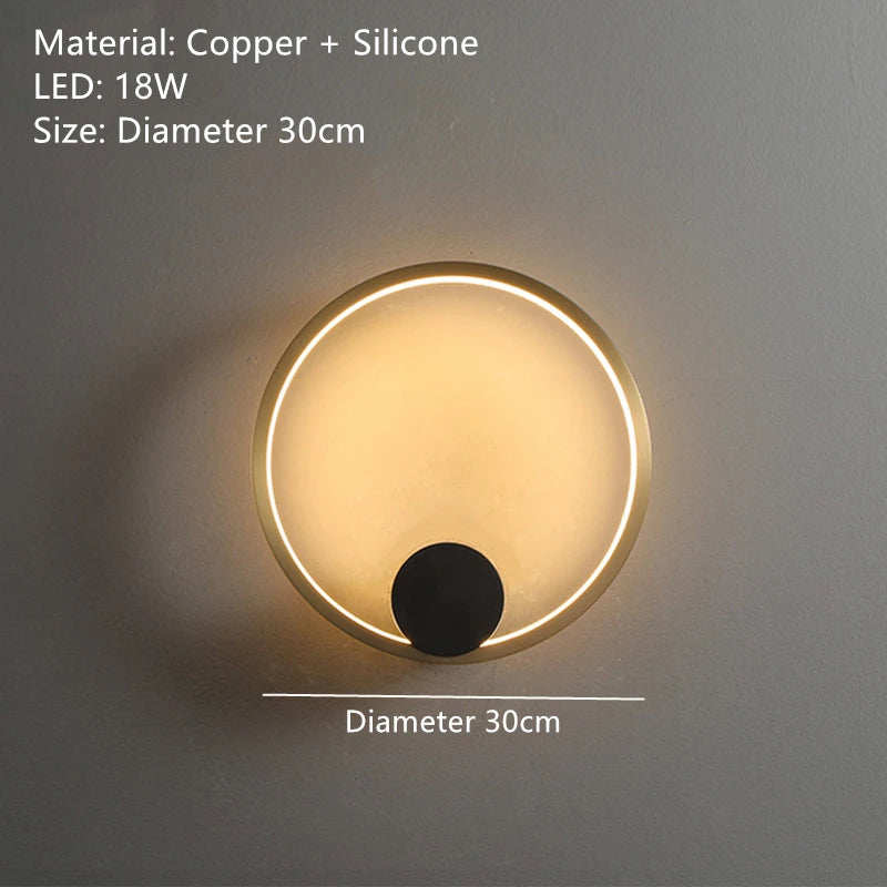 applique murale led minimaliste en cuivre pour ambiance décorative