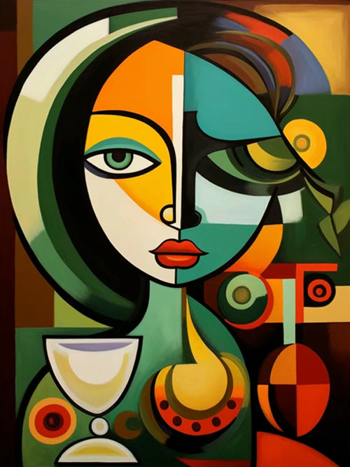 peinture au diamant femme abstraite style picasso 5D kit de broderie