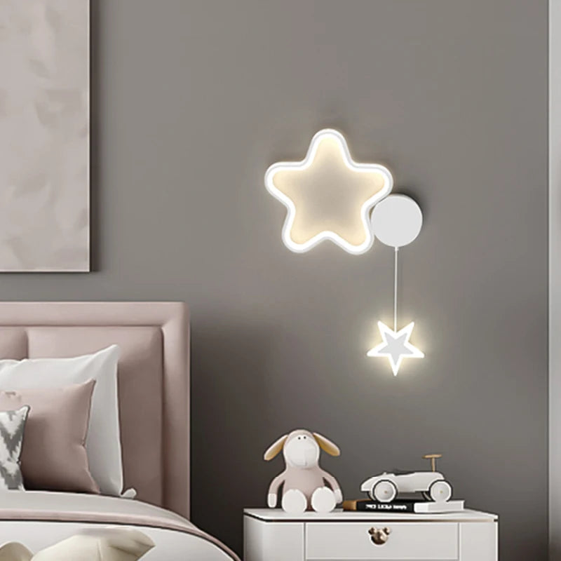 applique murale créative étoiles lune et nuages pour enfants - vue 2 sur 16
