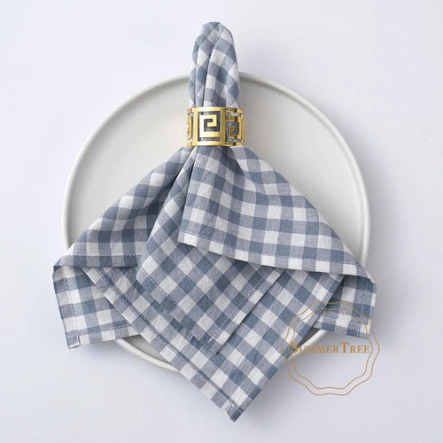 Serviette de table coton motif vichy style classique