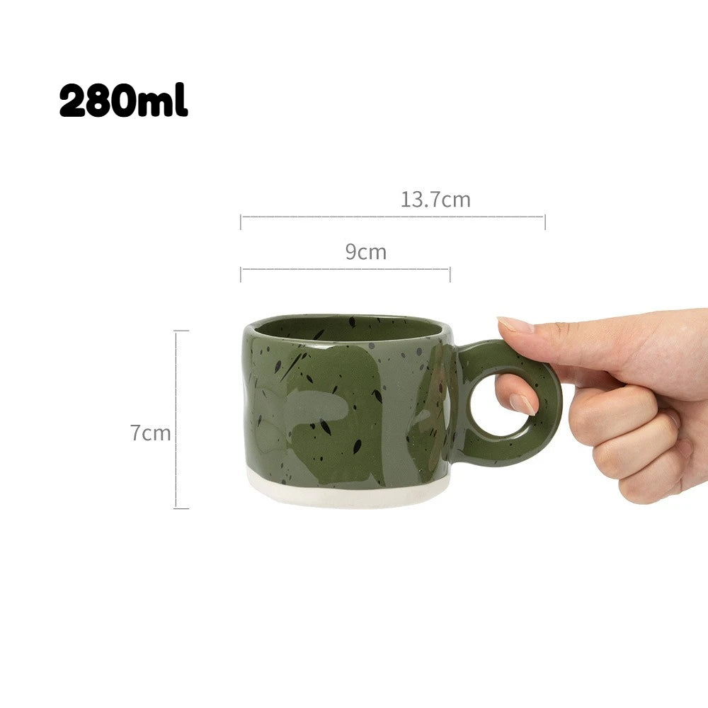 Mug céramique motif encre éclaboussée style chinois 280ml