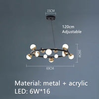 suspension led design moderne cordon réglable 	 créative