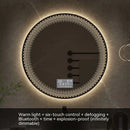 miroir rond à led avec rétroéclairage réglable et antibuée intelligent