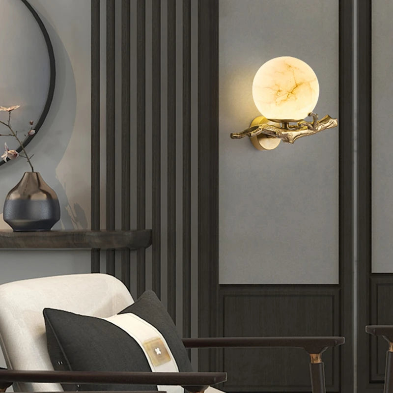 applique murale en cuivre et marbre naturel de luxe