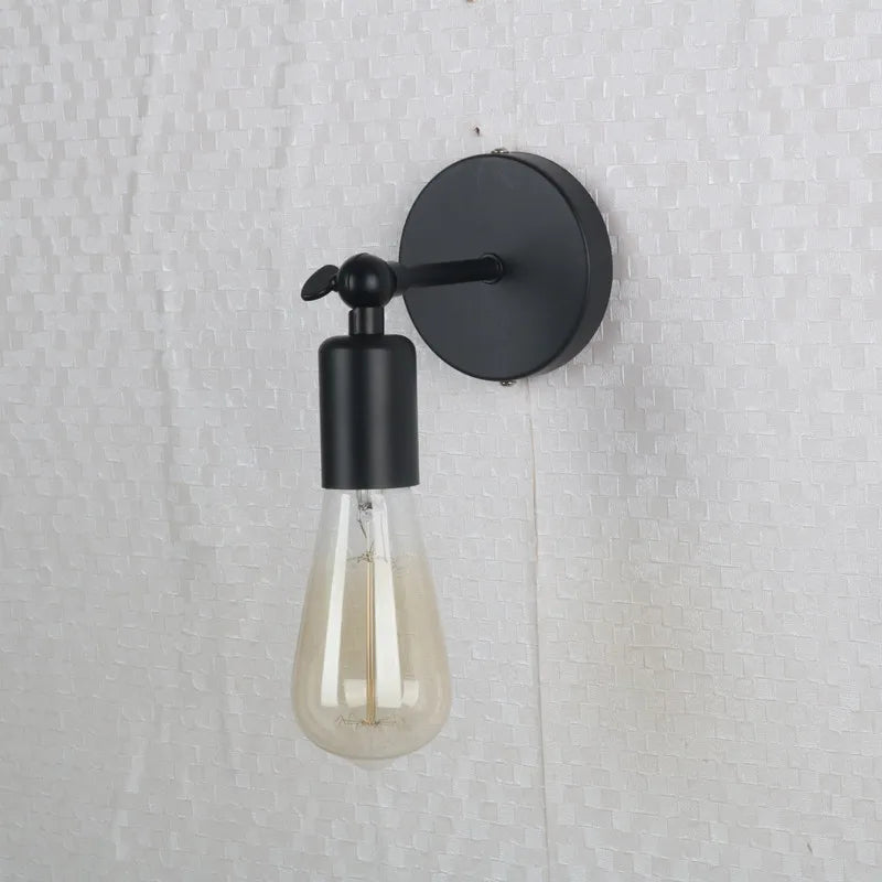 applique murale vintage en fer noir à led rétro - vue 7 sur 12