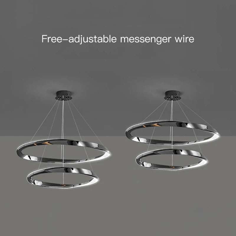 suspension led moderne avec design artistique et télécommande - vue 4 sur 16