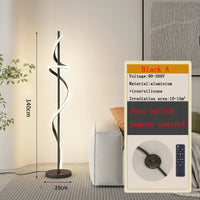 Lampadaire LED spiralé minimaliste