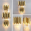 Applique murale LED en cristal doré moderne