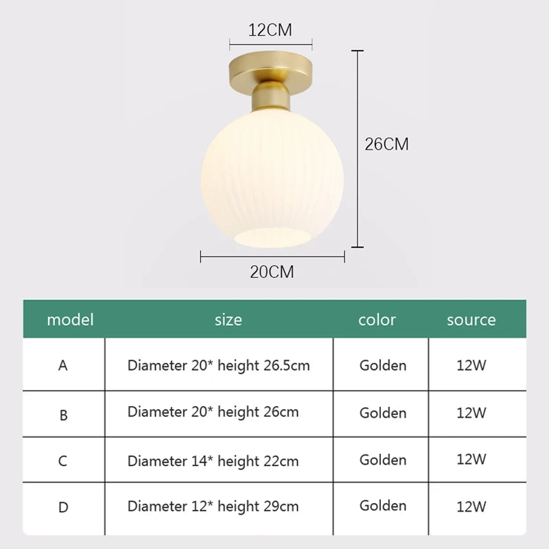 plafonnier nordique en verre simple luxe américain - vue 5 sur 14