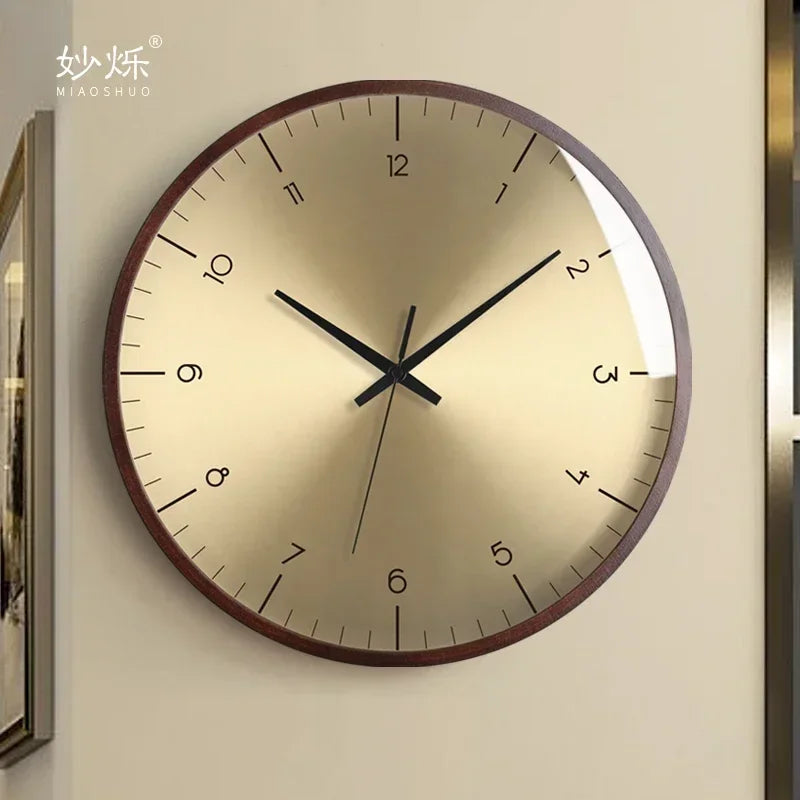 horloge murale design moderne en bois luxe silencieuse décorative idées cadeaux - vue 4 sur 14