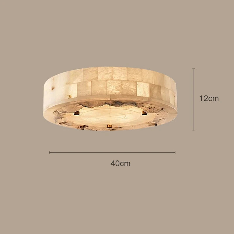 Luxueux plafonnier en marbre naturel circulaire 30CM 40CM chambre salon salle à manger Grand luminaire suspendu luminaire suspendu - vue 6 sur 9