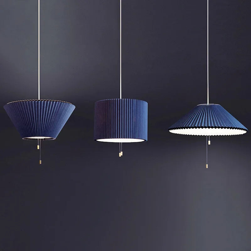 Suspension Art Design plissé déformé tissu parapluie lustres décor à la maison LED d'éclairage pour chambre salon salle à manger