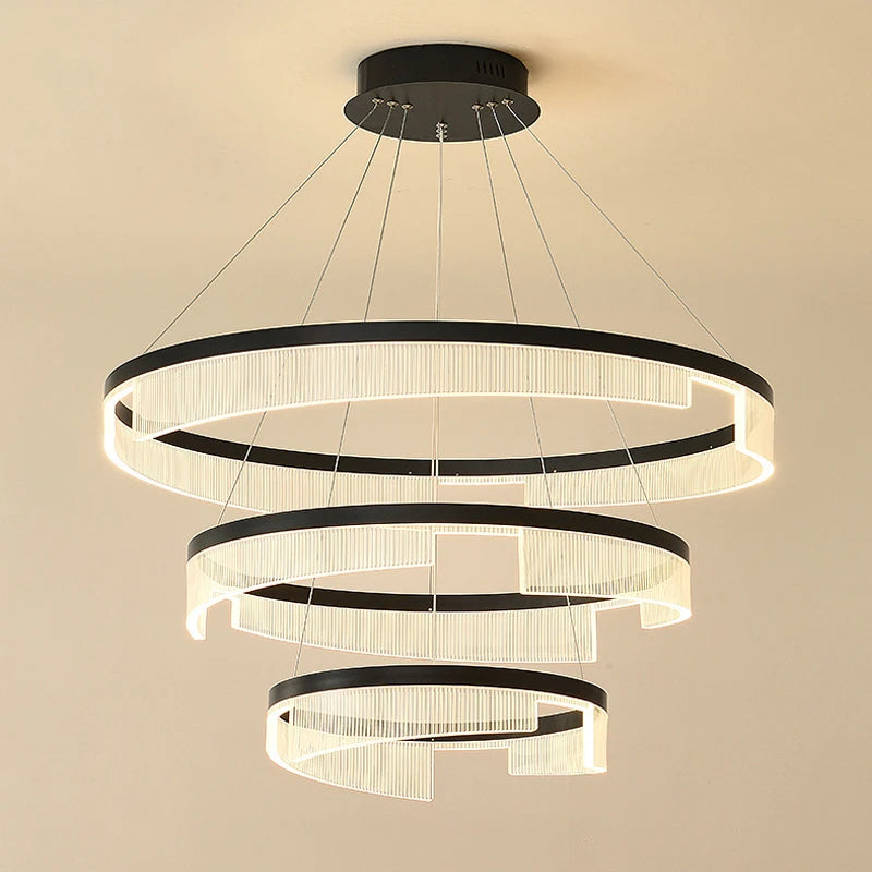 Lustre anneau LED au design moderne - vue 2 sur 12