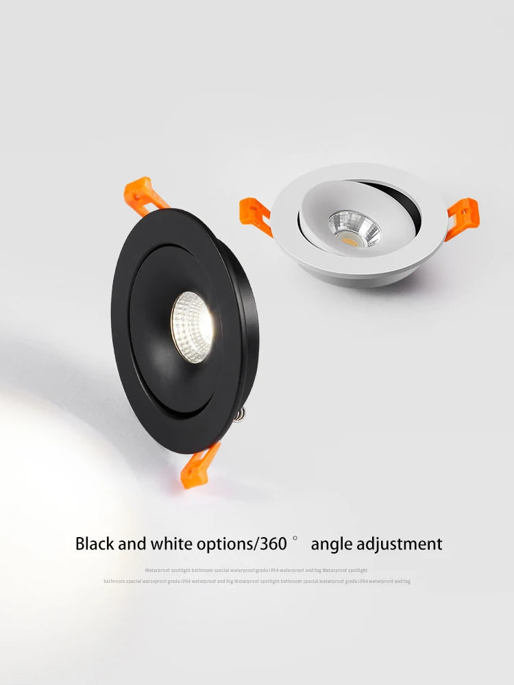 led spot encastré rond downlight cob plafonnier projecteurs ajustables - vue 3 sur 13