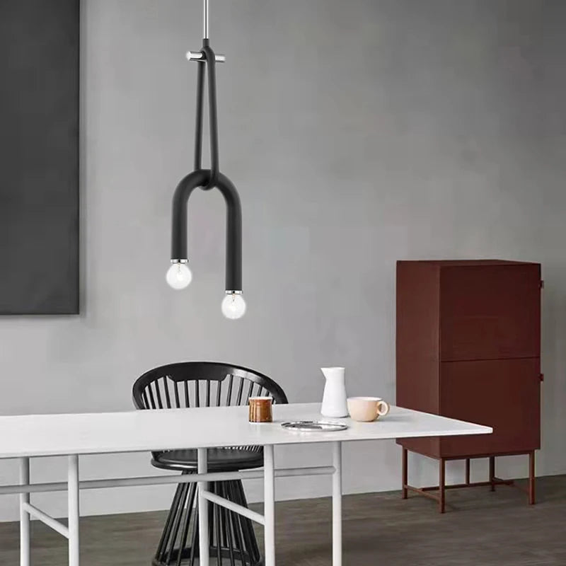 lustre créatif à 2 ampoules hauteur réglable - vue 4 sur 8