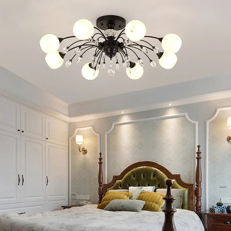 Plafonnier Salon Phare Lumière Luxe Cristal Chambre Lumière Lampes - vue 5 sur 5