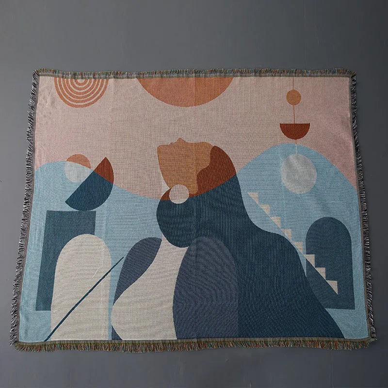 Plaid géométrique style nordique multifonction canapé et lit