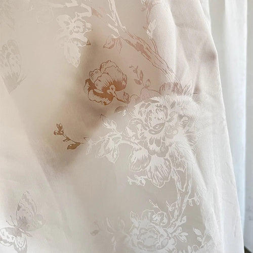 Voilage tulle motif papillons pour chambre fille salon