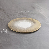 Assiettes plates ceramique style japonais motif sauce restaurant