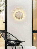 Bedroom Bedside Led Wall Lamp Sconce Light with Cave Stone and Glass