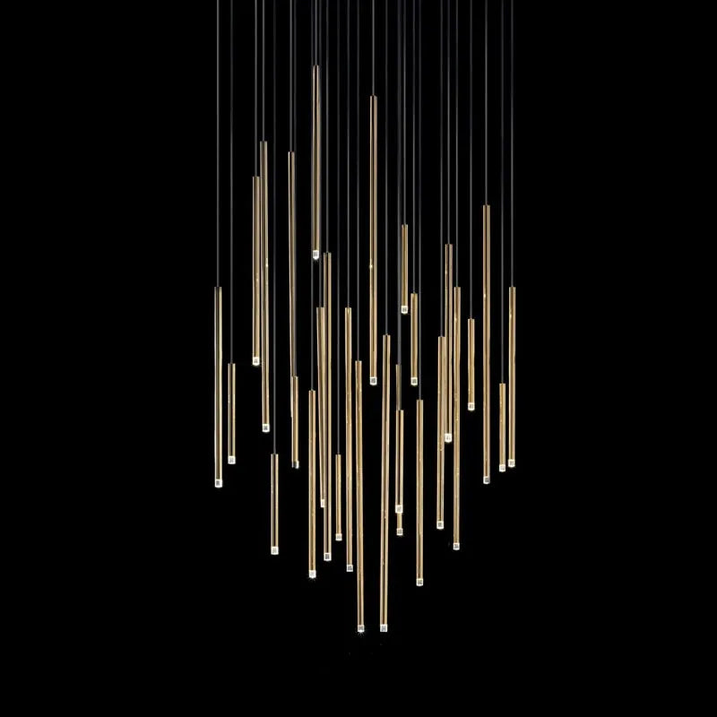 lustre minimaliste postmoderne en métal led double loft éclairage intérieur