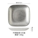 Assiettes plates inox style vintage nordique cuisine