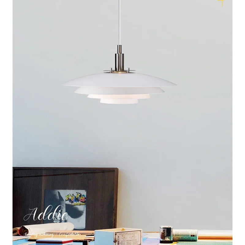 Lamp Mid Century Pendant Light Creative Modern Gradient White Red UFO Adjustable Light Fixture Dining Room Kitchen chandeliers - vue 3 sur 9