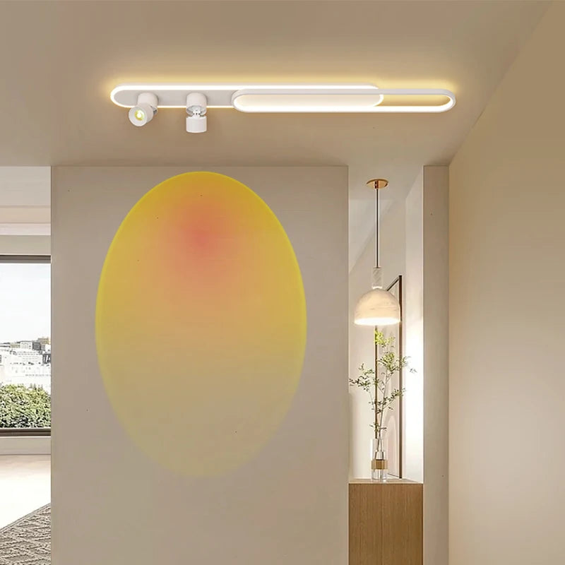 Le soleil ne se couche jamais allée lumière couloir moderne minimaliste salon chambre Long balcon manteau et chapeau Mural plafonniers - vue 4 sur 14