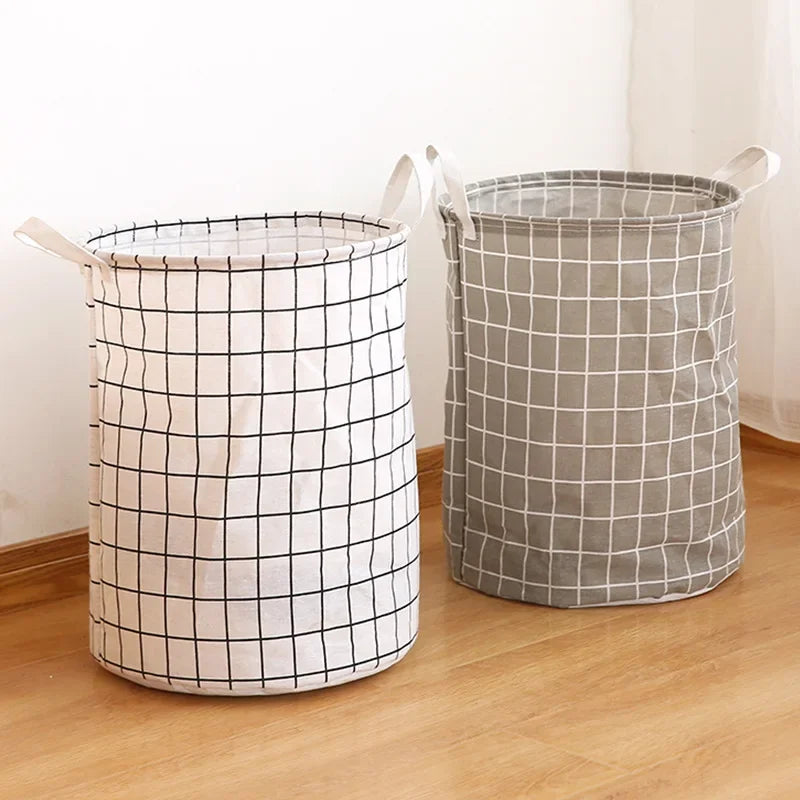 panier à linge pliable grand format rangement étanche coton lin - vue 4 sur 8