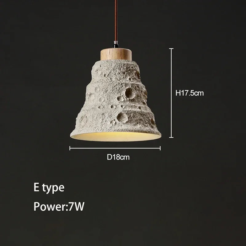 suspension wabi-sabi en ciment et travertin pour décoration intérieure - vue 11 sur 14