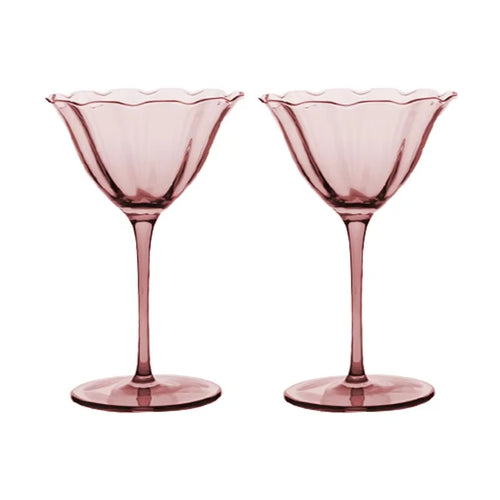 Verre vin vintage motif fleurs style cristal