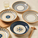 Assiettes japonaises céramique relief 20cm lot 4