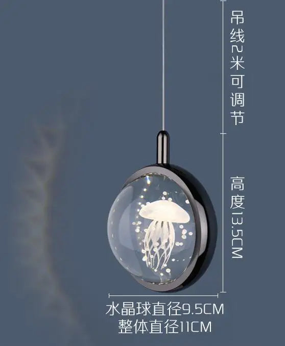 suspension boule de cristal led design moderne pour intérieur - vue 10 sur 10