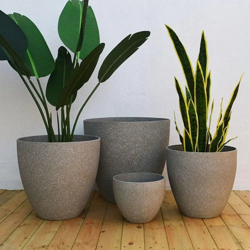 pot de fleurs tendance en plastique imitation pierre pour bonsaï et balcon