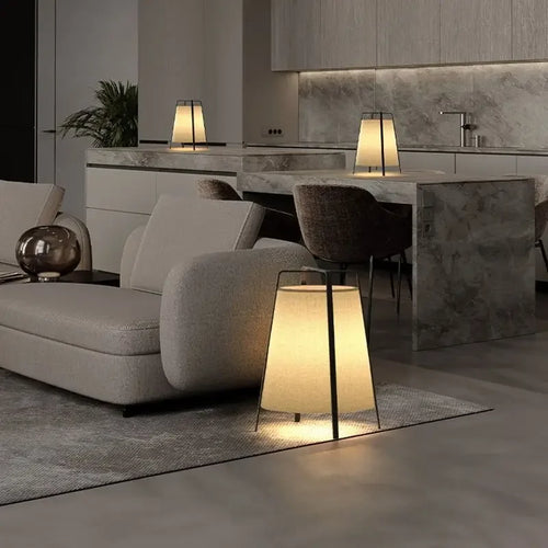 lampadaire japonais en tissu rétro pour décoration intérieure