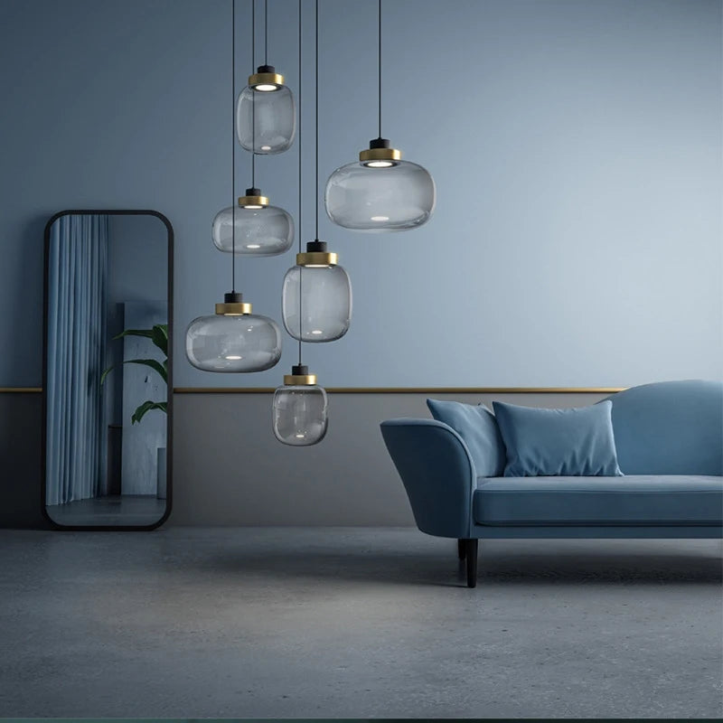 Lustre en verre de Style moderne - vue 2 sur 8