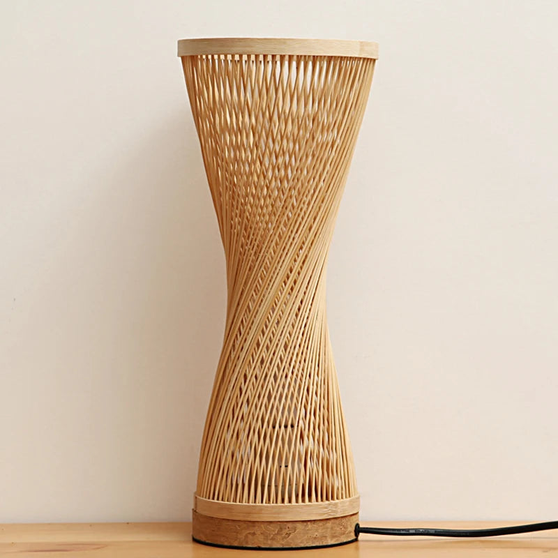 Lampe de Table en bambou tissée à la main - vue 5 sur 8