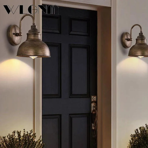 Applique murale extérieure rétro étanche pour jardin porche allée escalier cour balcon Villa Vintage fer applique lampe éclairage