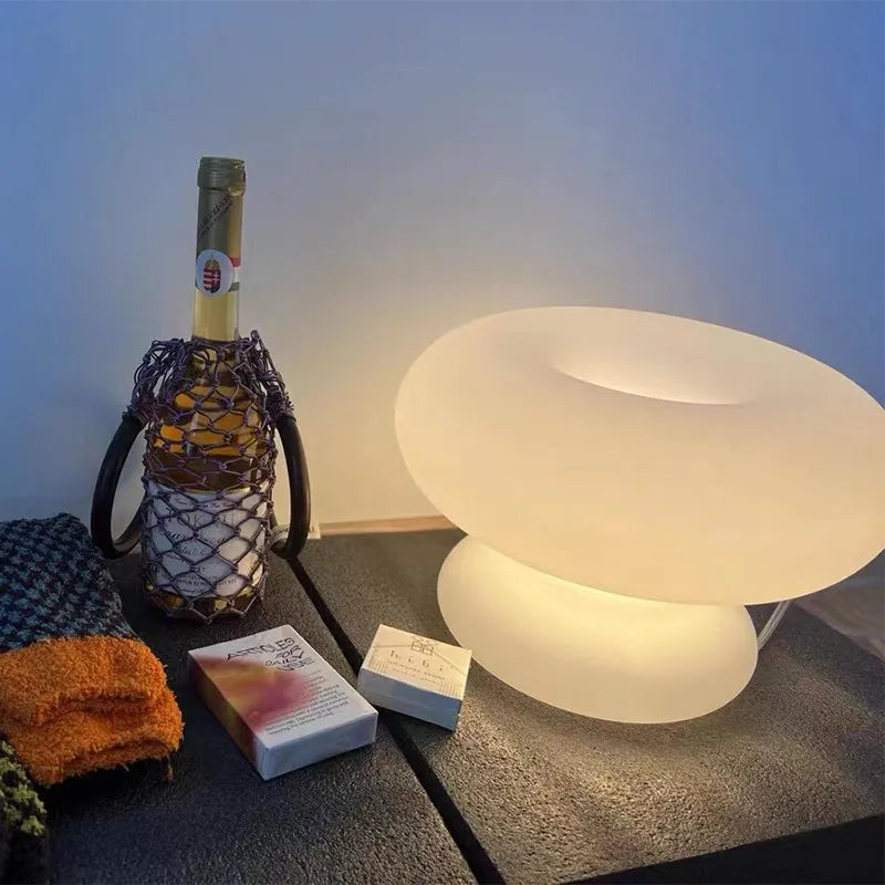 lampe de chevet circulaire design tendance en verre pour décoration - vue 4 sur 6