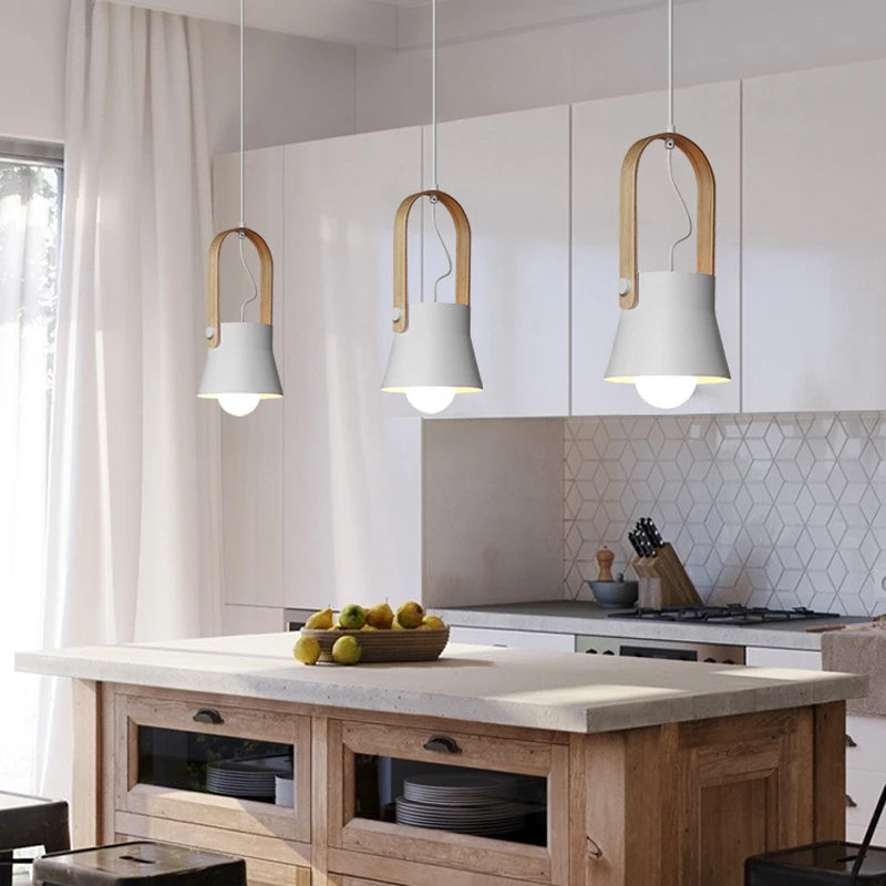 Nordique Loft LED fer suspension lumières Macaron Restaurant chambre chambre suspension lampe maison intérieur cuisine luminaires Luminaire - vue 5 sur 24